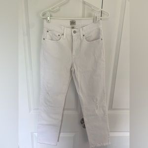 Jcrew white crop denim